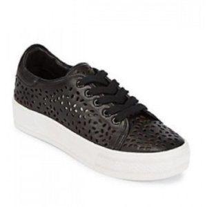 Alice + Olivia Pemton Leather Perforated Sneakers